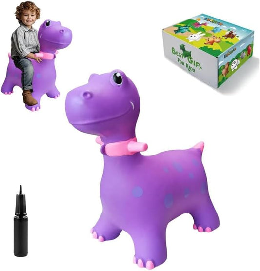 HotMax Bouncy Horse, Dinosaur Hopper Toys for Kids, Inflatable Ride on Bouncy Animals Toys for Toddlers, Jumping Horse for Baby Birthday Gift for Boy or Girl 18 Months 2-4 Year Old (Purple)