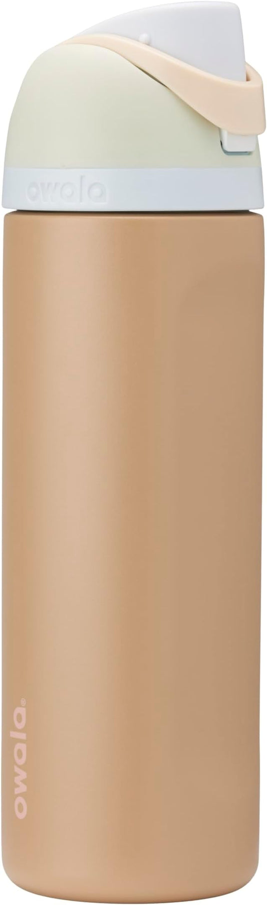 Owala FreeSip Insulated Stainless Steel Water Bottle with Straw for Sports and Travel, BPA-Free Sports Water Bottle, 24 oz, Mint/Brown, Muddy Buddy