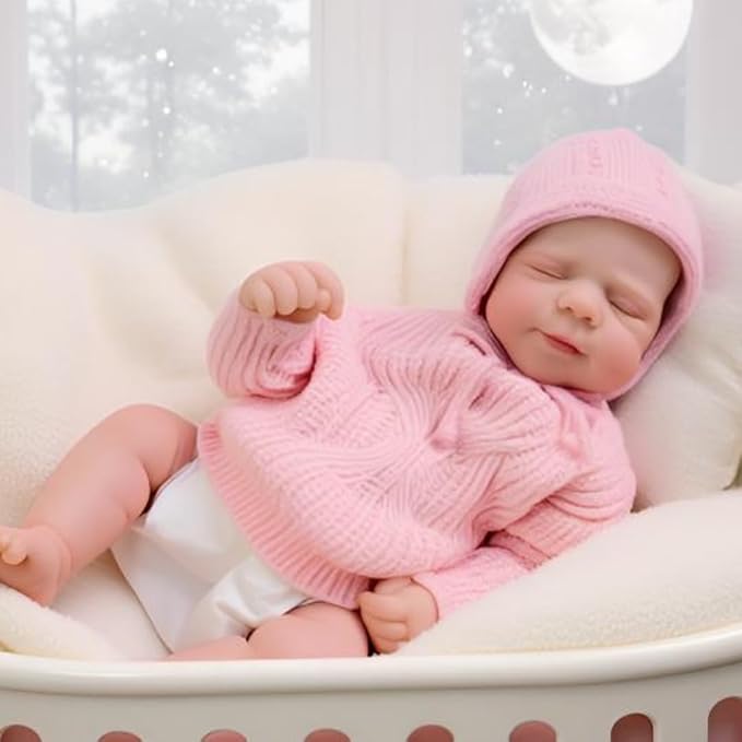 Realistic Reborn Baby Dolls Girl 19 inch Sleeping Lifelike Newborn Baby Dolls, Real Life Baby Dolls with Cute Soft Vinyl Body for Kids Age 3 +