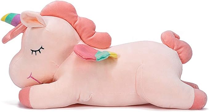 Unicorn Plush Hugging Pillow, Big Unicorn Stuffed Animal Body Pillow Toy Gifts for Kids, Valentine, Christmas (Pink, 31.4 in)