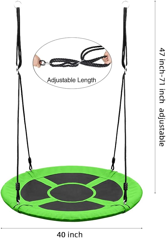 Saucer Tree Swing Seat for Kids 40 Inch Outdoor Round Tree Swing for Children Outdoor Swing Set Accessories