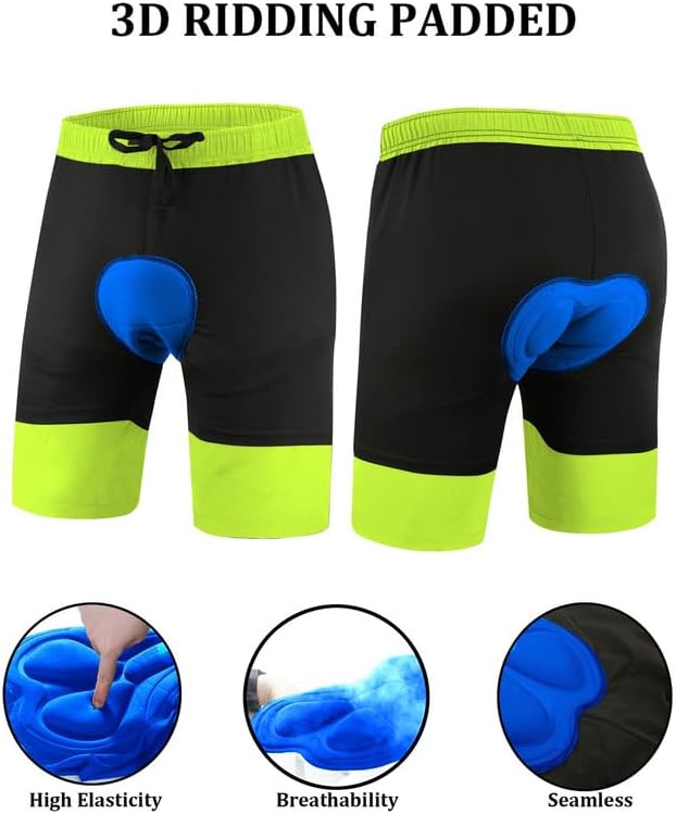 Men's Mountain Bike Shorts 3D Padded Baggy Bicycle Riding Cycling Shorts Quick Dry Lightweight Biking Shorts