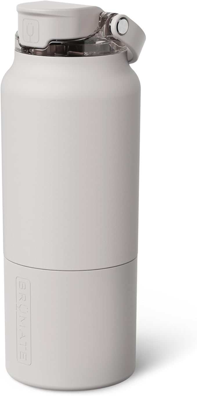 BrüMate Rise 35oz Water Bottle With Covered Silicone Straw | 100% Leakproof Insulated Water Bottle | Soft Sip Silicone Spout | Made of Stainless Steel | 35oz (Dune)