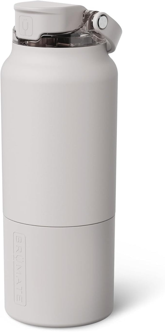 BrüMate Rise 35oz Water Bottle With Covered Silicone Straw | 100% Leakproof Insulated Water Bottle | Soft Sip Silicone Spout | Made of Stainless Steel | 35oz (Dune)