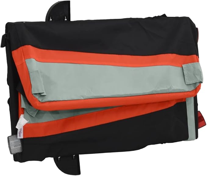 Bike Trailer Bicycle Cargo Trailer, Black and Orange, 99.2 lb Iron, 53.9"x27.2"x23.2"