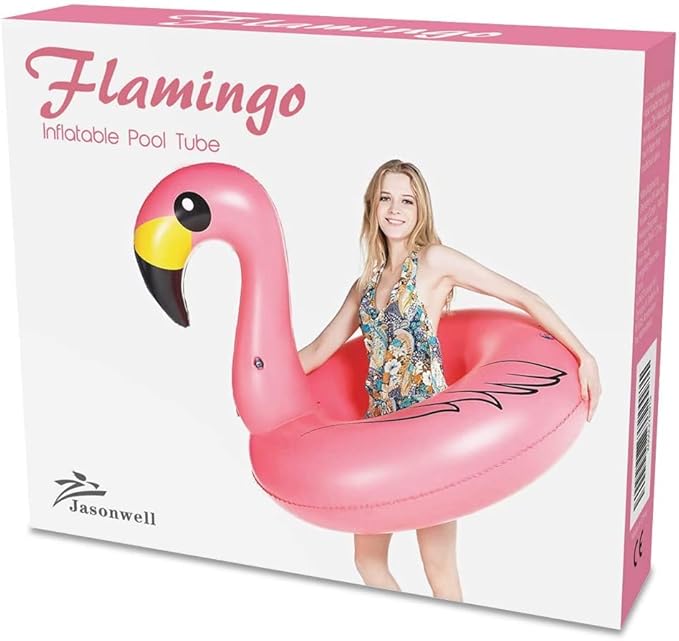 Jasonwell Giant Inflatable Flamingo Pool Floats Party Float Tube with Fast Valves Summer Beach Swimming Pool Lounge Raft Decorations Toys for Adults & Kids