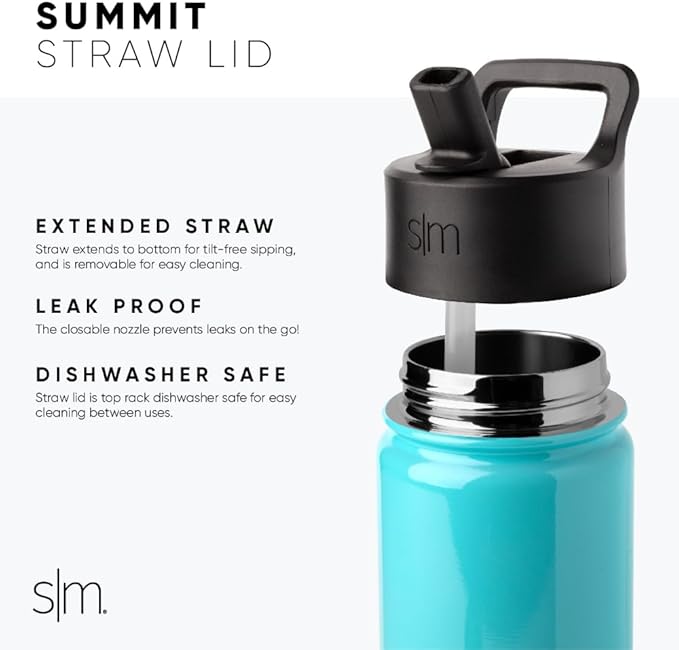 Simple Modern Kids Summit Water Bottle with Straw Lid | 18oz Stainless Steel Cup Insulated Tumbler for Toddlers, School | Wheels Up