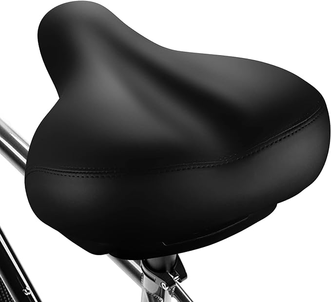 Xmifer Oversized Bike Seat, Comfortable Bike Seat - Universal Replacement Bicycle Saddle - Waterproof Leather Bicycle Seat with Extra Padded Memory Foam - Bicycle Seat for Men/Women
