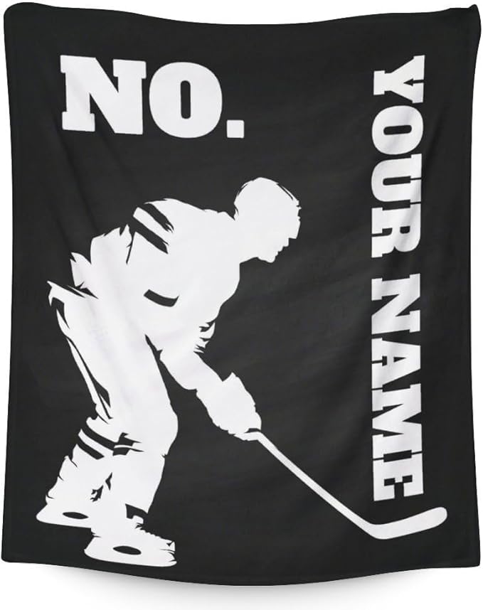 Kids Blankets for Girls - Hockey Gifts - Boys Blanket for Team Player - 60"x80" Soft Fleece Throws for Couch Bed