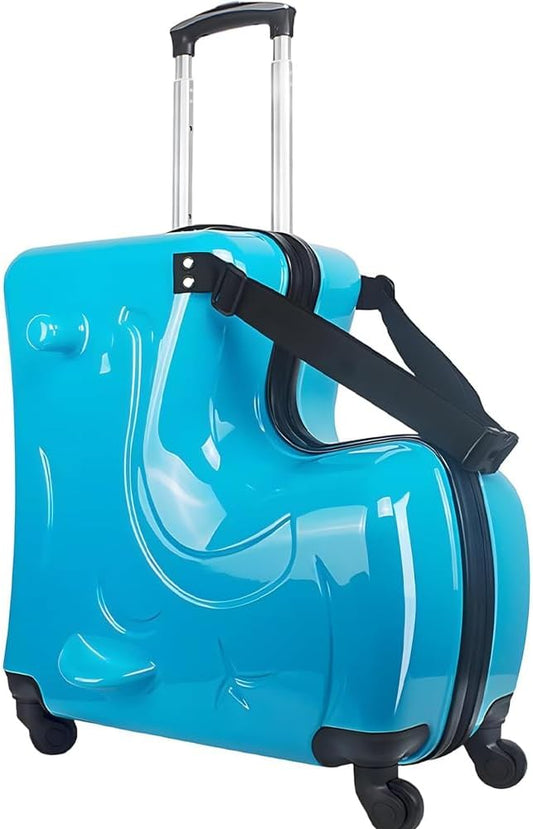 20" Kids Ride On Suitcase with Wheels and Password Lock, Scooter Luggage for Toddlers Travel, Durable Children's Suitcase for Boys & Girls Ages 2-6Years (20 Inch)