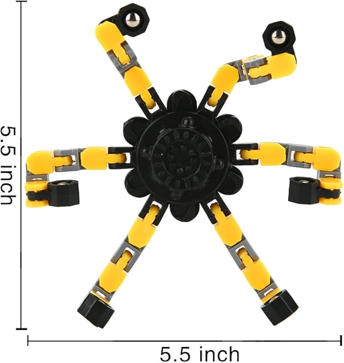 16 Pack Fidget Spinners Deformable Stress Relief Sensory Toy Robot Spinner DIY Mechanical Spiral Twister Creative Chain Gyro Toy for Goodie Bag Stuffers Party Favors Gift Prizes Novely Anxiety Toys