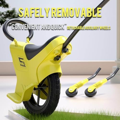 12in Hand Push Unicycle for Kids,Light Unicycle Bikes with Light/Handrails/Auxiliary Wheels,Kids Unicycle Bicycles,Parent-Child Unicycle Bike,Unicycle Balance Bikes