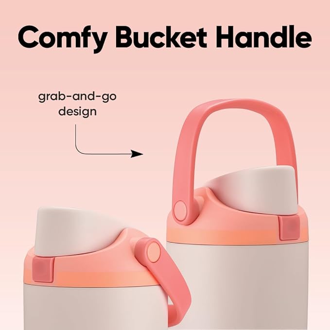 Owala FreeSip Sway Insulated Stainless Steel Water Bottle with Two-Way Spout, Built-In Straw and Bucket Handle, Made for Travel, School, and Sports, 30oz, BPA Free, Leak Proof, Sparkling Sherbet