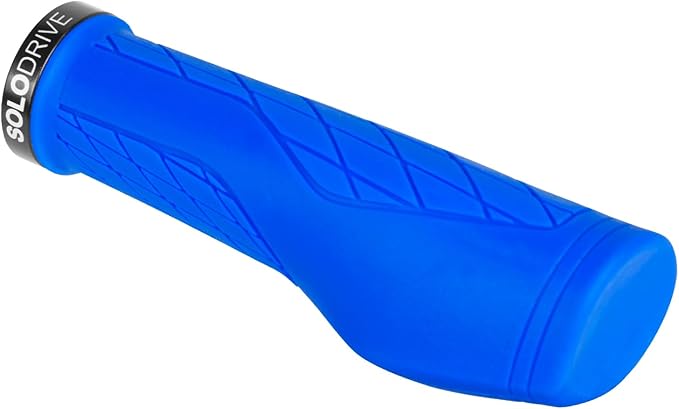 SOLODRIVE Ergonomic Design Mountain Bike Grips, Comfortable Bicycle Handlebar Grips, Single Lock-on and Non-Slip MTB Handle, Fit MTB, E-Bike, Hybrid, Scooter