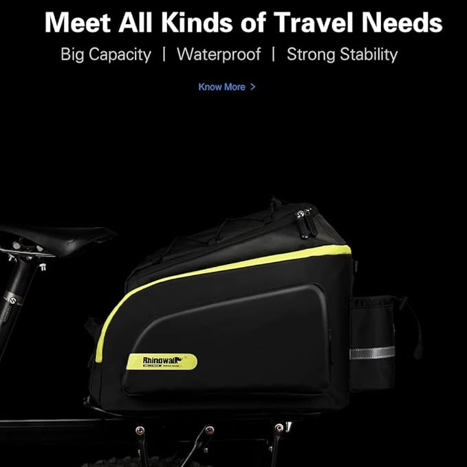 Rhinowalk Bike Bag Bike Trunk Bag Bike Pannier Bag,(for Bicycle Cargo Rack Saddle Bag Shoulder Bag Laptop Pannier Rack Bicycle Bag Professional Cycling Accessories)
