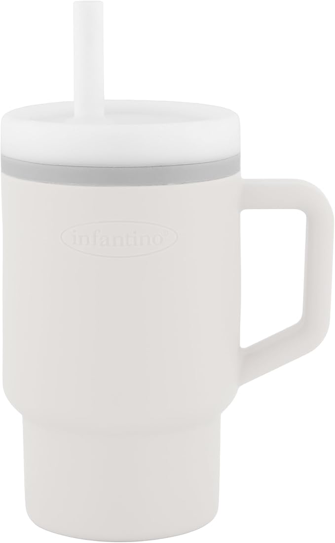 Infantino My 1st Tumbler, Silicone Sippy Cup with Straw & Handle, Spill-Resistant Baby Cup for On-the-Go, BPA-Free Transition Bottle