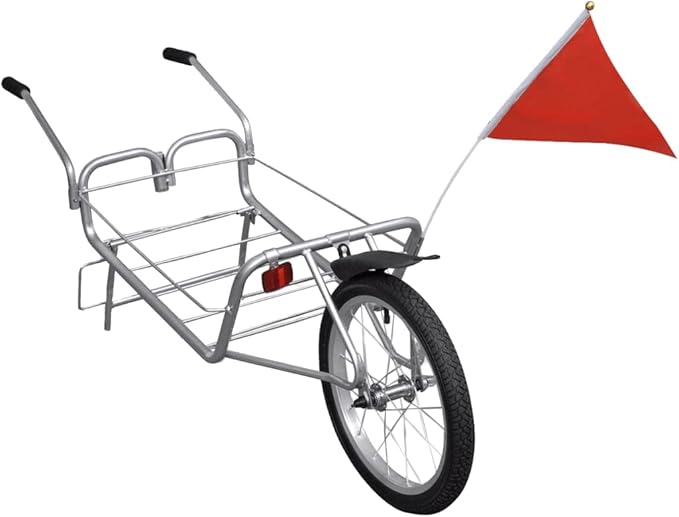 Bicycle Cargo Trailer One-Wheel with Storage Bag, Bike Cargo Trailer with Rain Cover, Bike Luggage Wagon Bicycle Trailer with Removable Cover