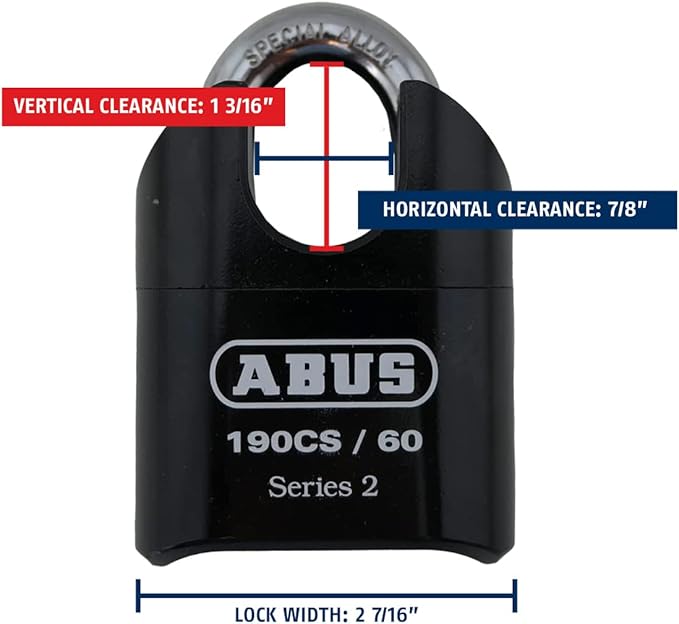 ABUS 190CS/60 High Security Solid Steel Combination Padlock, Closed Shackle