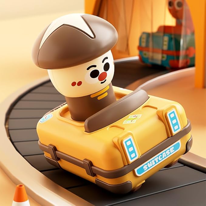 Toddler Car Toys for 1 Year Old Girl Boy, Baby Press and Go Toy Cars for Toddlers 1-3, Montessori Infant Play Vehicle Set, Play Food(Veggie) Racing Cars for 18-24 Month, 1st Birthday