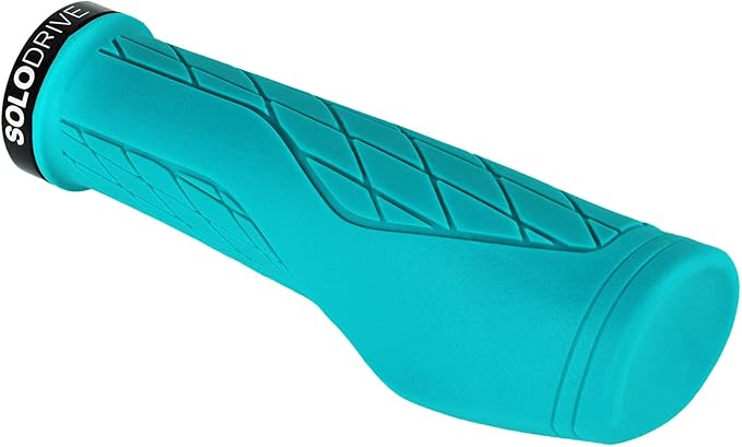 SOLODRIVE Ergonomic Design Mountain Bike Grips, Comfortable Bicycle Handlebar Grips, Single Lock-on and Non-Slip MTB Handle, Fit MTB, E-Bike, Hybrid, Scooter