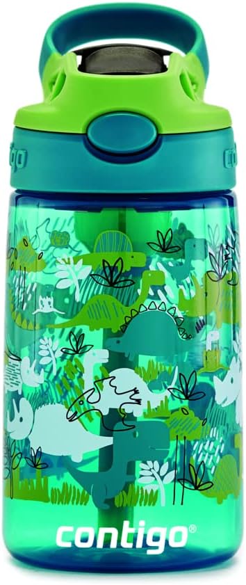 Contigo Kids Straw Water Bottle with AUTOSPOUT Lid 14oz. Dinos