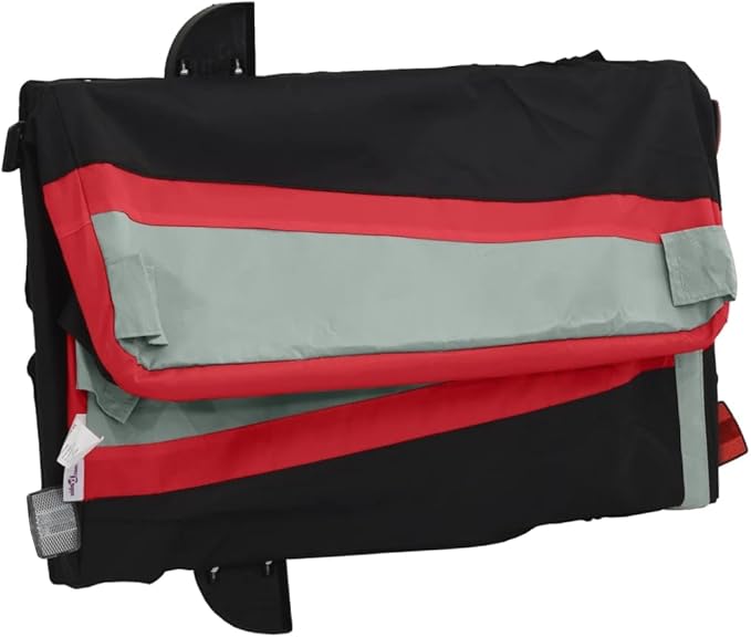 Bike Trailer Bicycle Cargo Trailer, Bike Wagon Trailer, Bike Cart with Safety Flag, Black and Red 99.2 lb Iron, 54.3"x27.2"x22.8"