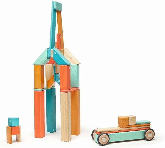 42 Piece Tegu Magnetic Wooden Block Set, Sunset, 1-99 years old
