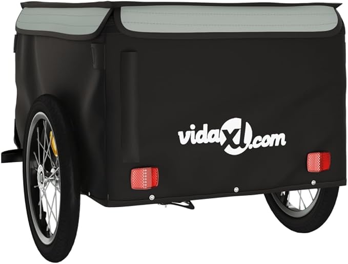 Bike Cargo Trailer, Bicycle Cart Bike Wagon Trailer, Bike Luggage Carrier, Loading Bike Storage Cart, Black and Gray, Maximum Load Capacity: 99.2 lb,-435