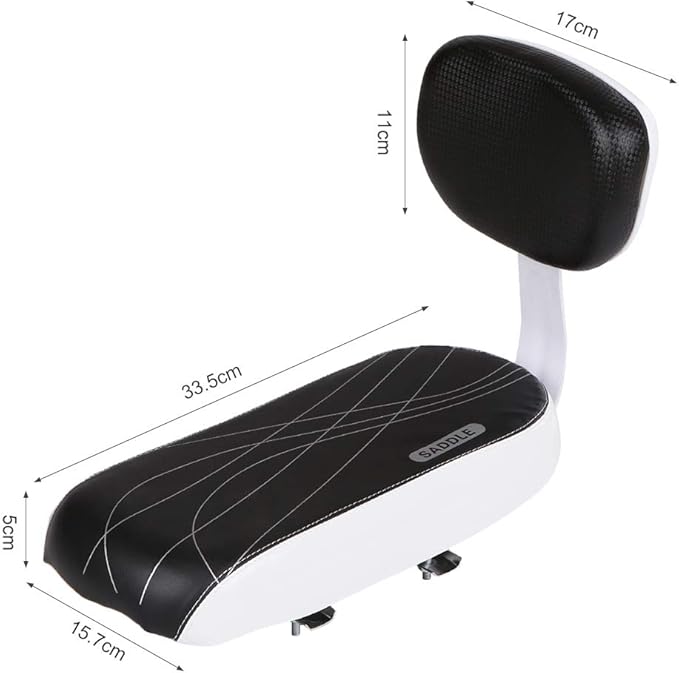 Lixada Bicycle Back Seat Cycling Bike Mountain Bike PU Leather Soft Cushion Rear Rack Seat with Back Rest