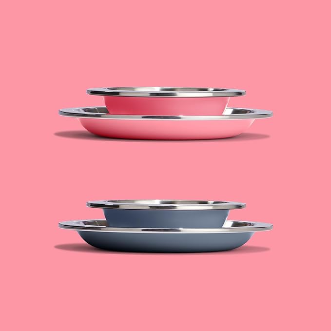 Hydro Flask Stainless Steel Kids Plate- Dishwasher Safe, Stackable, Dinner Plate in Koala Gray