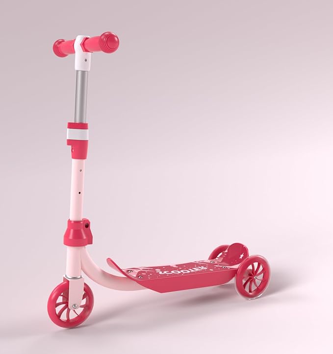 Kids Kick Scooter with Adjustable Height & LED Flash Wheels | 3 Growing Levels | Outdoor Fun for Boys & Girls