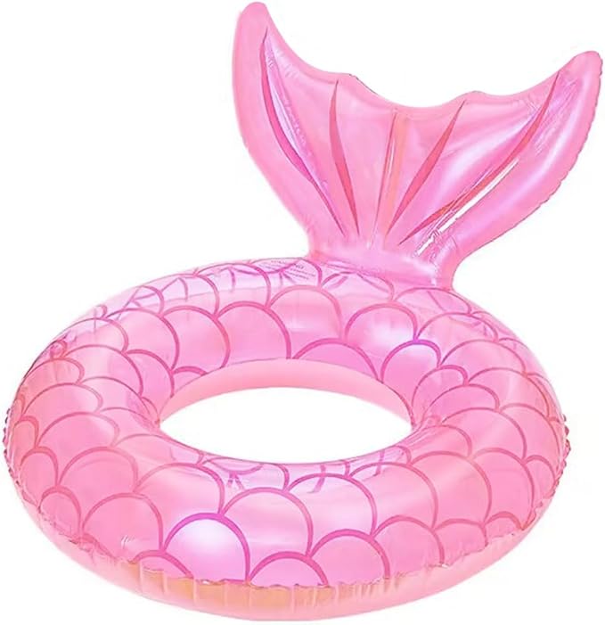 Children Swimming Ring, Inflatable Pool Floats Swim Tube Raft Toy with Fruits Mermaid Decorations Summer Water Fun Lounge Beach Lake Party Supplies for Kids