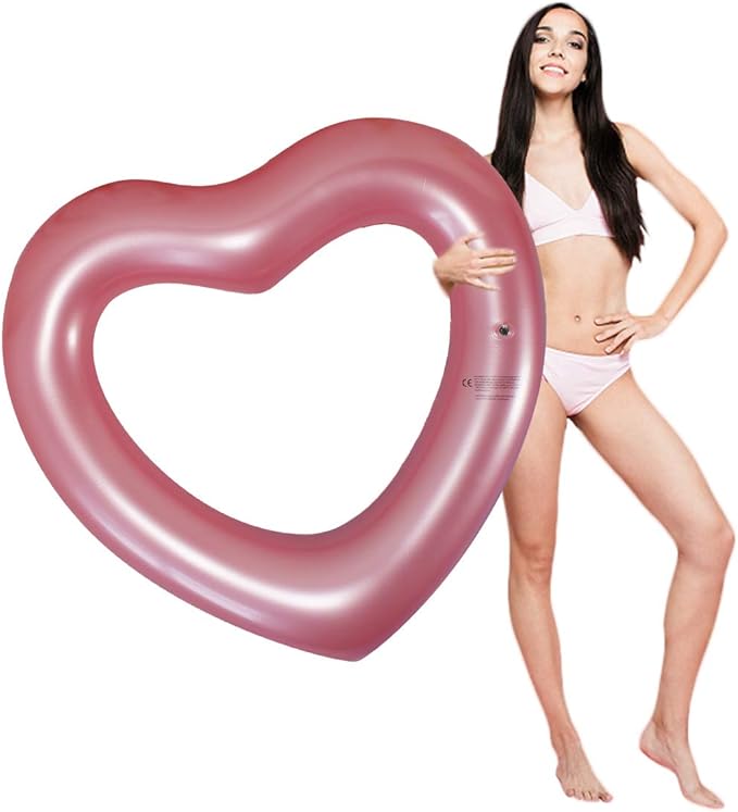 ZHUYNXIR Heart Swimming Pool Float Loungers Tube, Water Fun Beach Party Toys for Kids，Birthday Scene Layout Props.