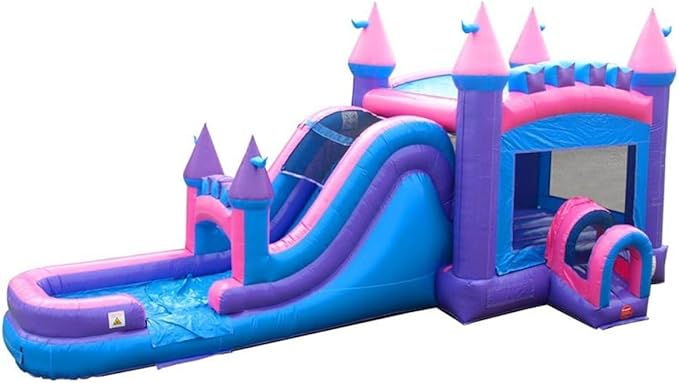 TentandTable Inflatable Bounce House Water Slide for Kids 5-12 Large, Commercial Grade Mega Bouncy Castle for Adults, Jump House, Includes Electric Air Blower, 32' L x 16' W x 15' H, Pink