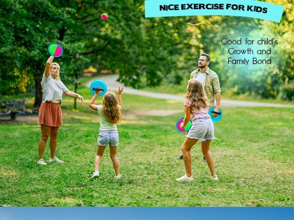 PlayZap Toss and Catch Ball Set Ultra Sturdy ABS - Family Games Christmas Stocking Stuffers Gift for Toddlers Kids Teens Boys Girls 3-5 5-8 8-13+ Yrs - Baseball Toys for Beach Pool Yard Outdoor 4 Pack