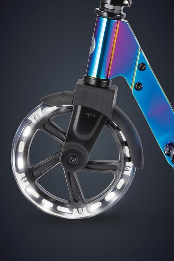 Micro Scooters | Cruiser LED Children's Scooter | Handlebar Adjustable | Lightweight | Light Up Wheels | Foldable | 6-12yrs | Boys & Girls