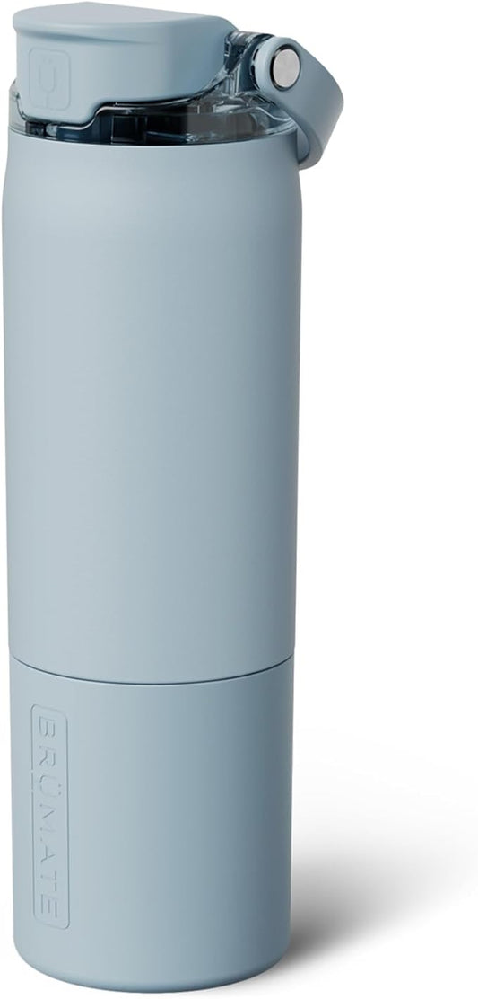 BrüMate Rise 25oz Water Bottle with Covered Silicone Straw | 100% Leakproof Insulated Water Bottle | Cup Holder Friendly Base | 25oz (Mist)
