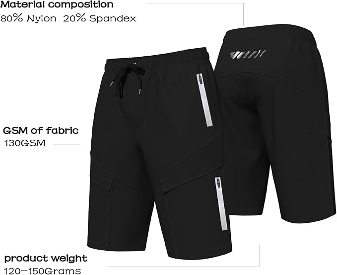 Lo.gas Mountain Bike Shorts for Men,3D Padded Loose-fit Cycling Biking Bicycle Shorts Mens with Underwear Zipper Pockets