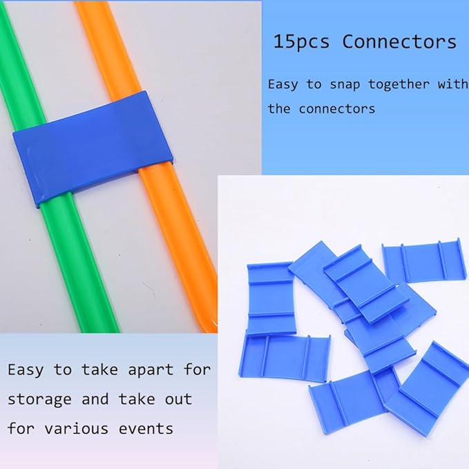 11in Hopscotch Rings-Hopscotch Game Hoops Circles with 15 Connectors for Kids Balance Agility Training Obstacle Course, Boys Girls Birthday Fun Play Indoor Outdoor Backyard Playground Activity