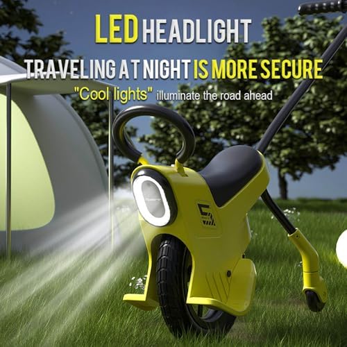 12in Hand Push Unicycle for Kids,Light Unicycle Bikes with Light/Handrails/Auxiliary Wheels,Kids Unicycle Bicycles,Parent-Child Unicycle Bike,Unicycle Balance Bikes