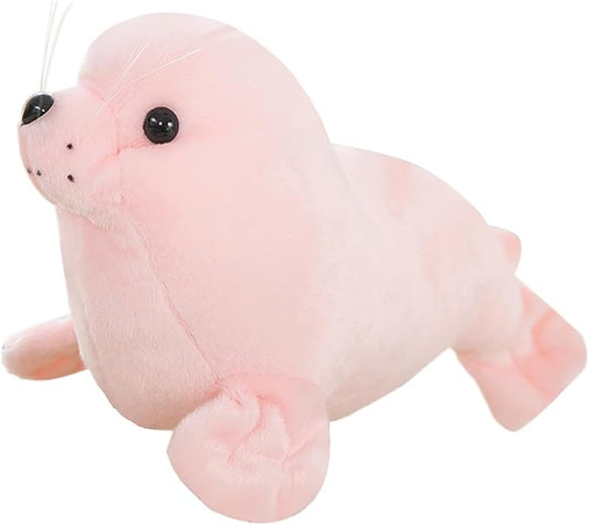 zhidiloveyou Seal Plush Stuffed Animal Pink Cute Toy Pillow Kawaii Doll for Kids, 11.8 inch