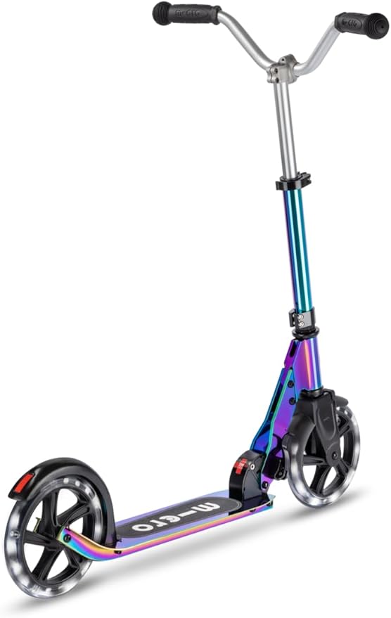 Micro Scooters | Cruiser LED Children's Scooter | Handlebar Adjustable | Lightweight | Light Up Wheels | Foldable | 6-12yrs | Boys & Girls