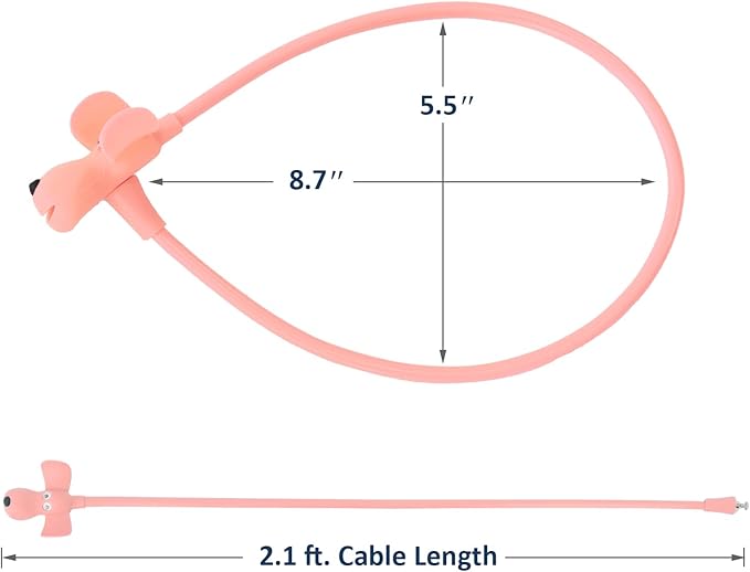 Bike Cable Lock with Keys,Silicone Covered Kids Cable Lock Cartoon Lock,2 Feet Lock for Bike,Door,Skateboard,Helmet and More(Light Pink, Large)