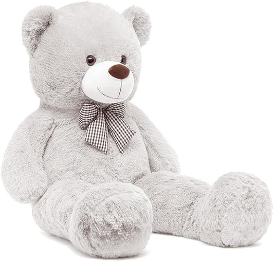 MorisMos Bow Tie Giant Teddy Bear 4 Feet, 47inch Stuffed Animal Big Large Teddy Bear Plush, Classic Girlfriend Boyfriend Gift, Gray