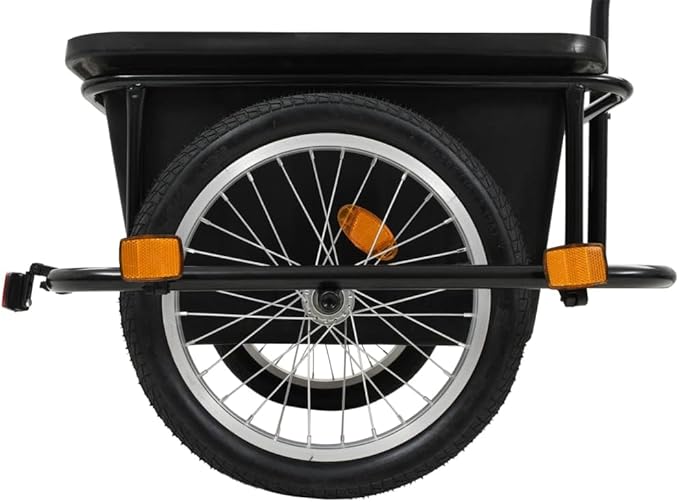 Bike Cargo Trailer Black 13.2 gal, Bicycle Cart Wagon Trailer w/Hitch, 330.7 lb Max Load Steel Frame Heavy Duty Bicycle Cargo Wagon Trailer for Carrying Stuff Luggage Plants Tools