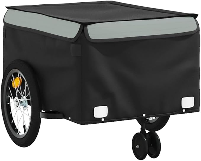 Bike Cargo Trailer, Bicycle Cart Bike Wagon Trailer, Bike Luggage Carrier, Loading Bike Storage Cart, Black and Gray, Maximum Load Capacity: 99.2 lb,-439