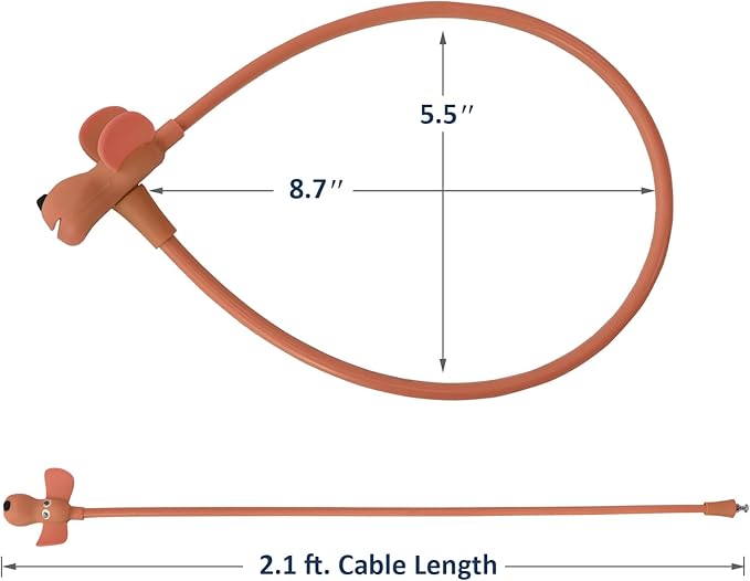 Bike Cable Lock with Keys,Silicone Covered Kids Cable Lock Cartoon Lock,2 Feet Lock for Bike,Door,Skateboard,Helmet and More (Brown, Large)