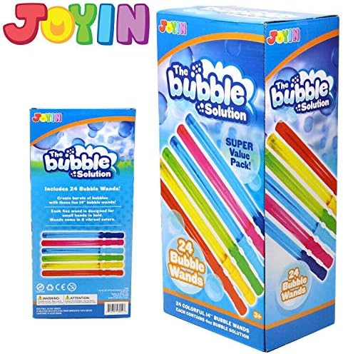 JOYIN 24 Pack 14.6’’ Big Bubble Wands Bulk (2 Dozen) for Summer Toy, Outdoor/Indoor Activity Use, Easter, Bubbles Party Favors Supplies for Kids