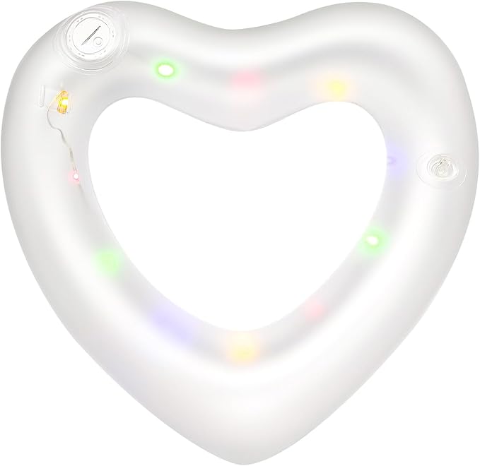 ZHUYNXIR Heart Swimming Pool Float Loungers Tube, Water Fun Beach Party Toys for Kids，Birthday Scene Layout Props.