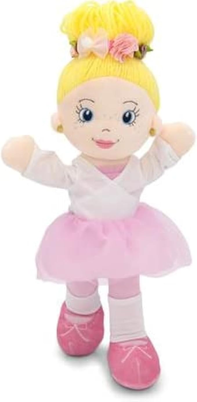 Playtime by Eimmie 14" Ballerina Soft Baby Doll for Girls - Plush Rag Doll for Toddlers & Infants, Washable Stuffed Toy with Sensory Fabric Body - Great for Gift, Birthdays & Special Occasions